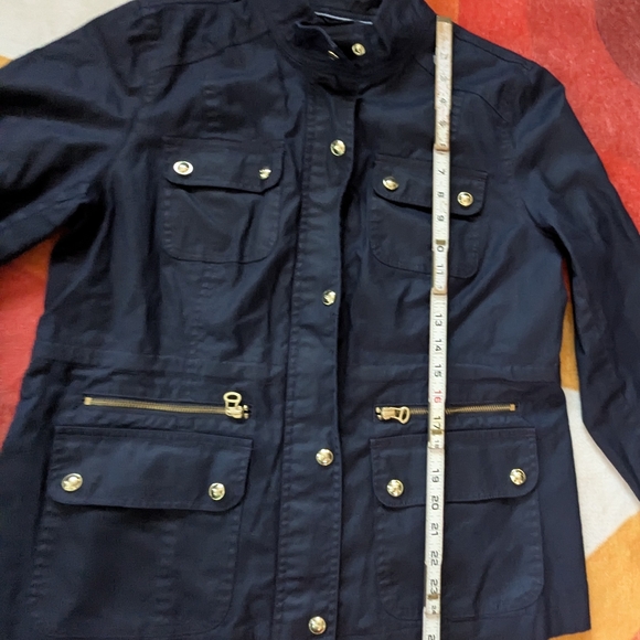 Tommy Hilfiger Navy Blue Utility Jacket Womens Large, Military Gorpcore Boho NEW - Picture 13 of 15